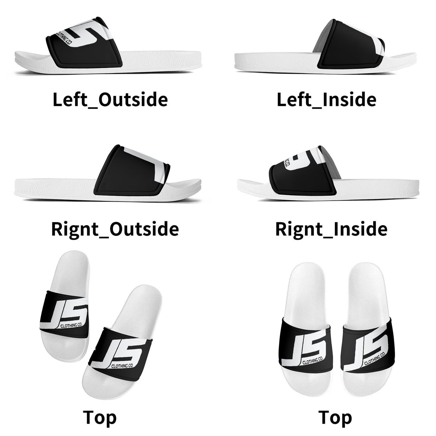 Kids PVC Black and White House Slides Sandals Bathroom Slippers - Johnny 5 Clothing