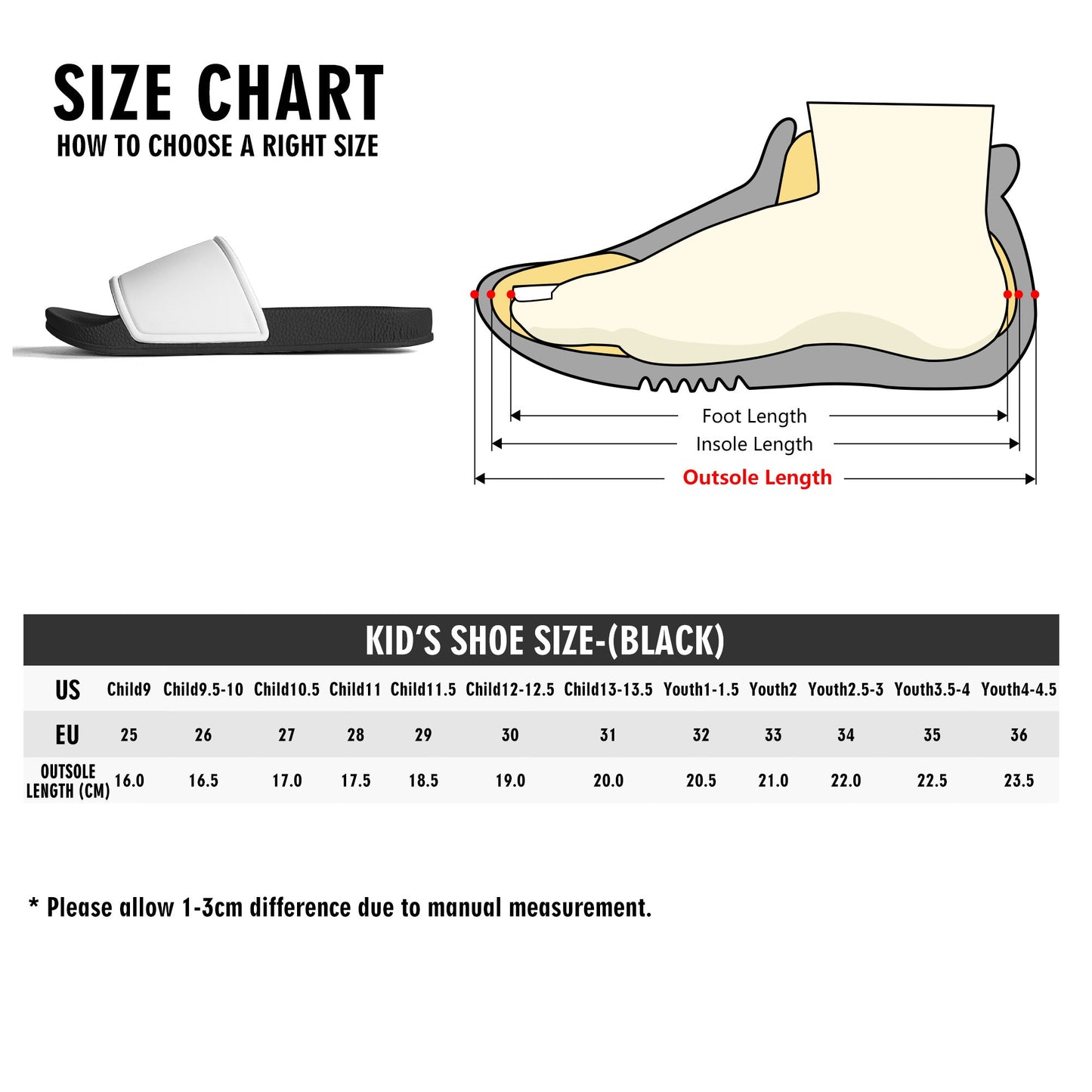 Kids PVC Black and White House Slides Sandals Bathroom Slippers - Johnny 5 Clothing
