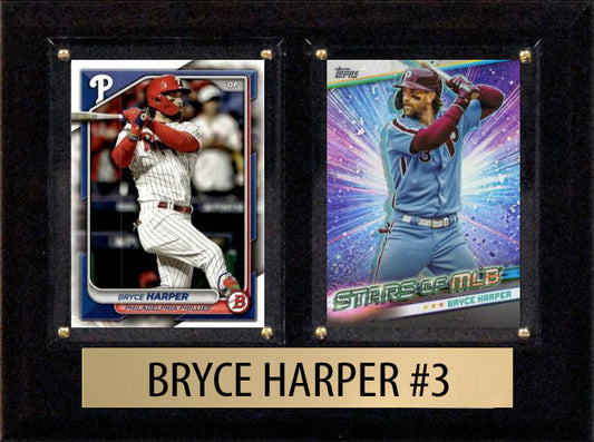 Bryce Harper Philadelphia Phillies 2024 Topps Bowman 2 Card Plaque 6x8