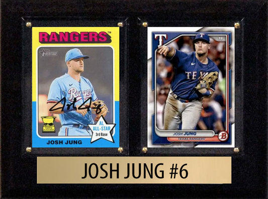 Josh Jung Texas Rangers 2024 Topps Bowman 2 Card Plaque 6x8