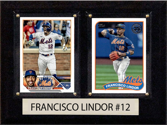 Francisco Lindor New York Mets  2024 2025 Topps Card Plaque 6x8