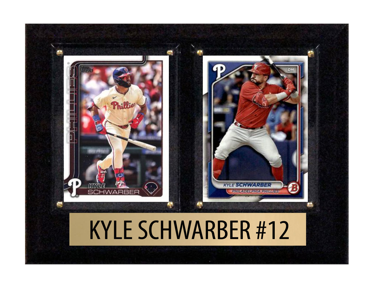 Kyle Schwarber 2 Card 2025 Topps Bowman Plaque Philadelphia Phillies