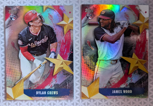 2025 Topps Series 1 Stars of MLB Baseball Card SMLB Dylan Crews and James Wood Rookie Cards Washington Nationals