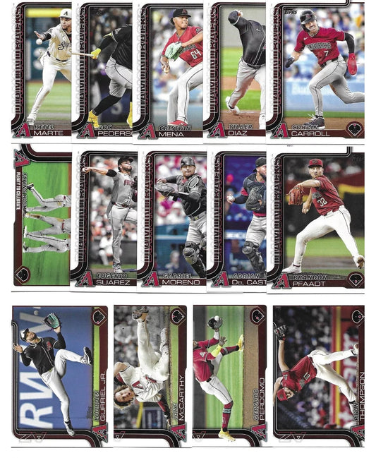 2025 Topps Series 1 Baseball Team Set 14 Cards Arizona Diamondbacks Corbin Carroll