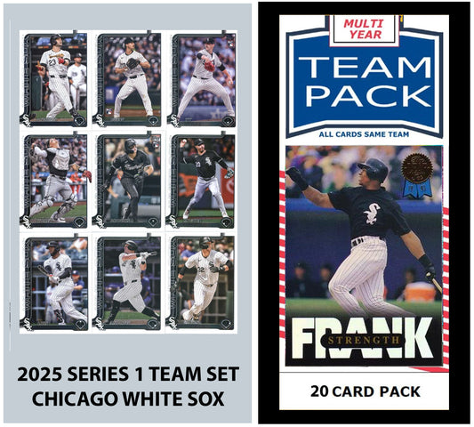 Multiyear Baseball Team Pack 20 Card Pack White Sox + 2025 Topps Series 1 Team Set Luis Robert Brooks Baldwin