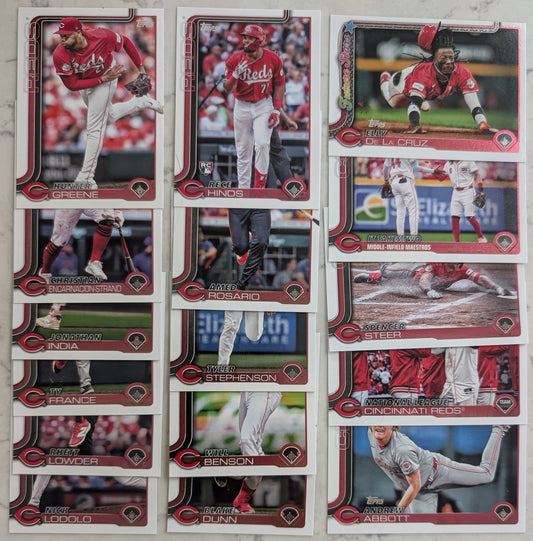 2025 Topps Series 1 Baseball Team Set 16 Cards Cincinnati Reds Elly De La Cruz
