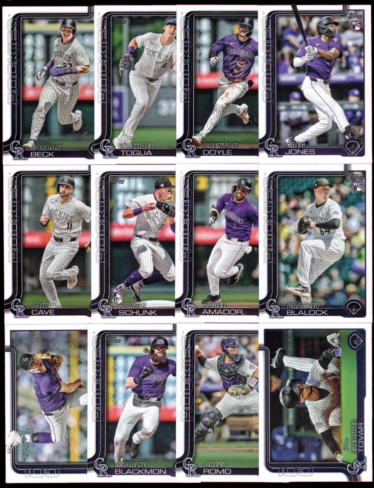 2024 Multiyear Baseball Team Pack Rockies 20 Card Pack Todd Helton + 2025 Topps Series 1 Team Set