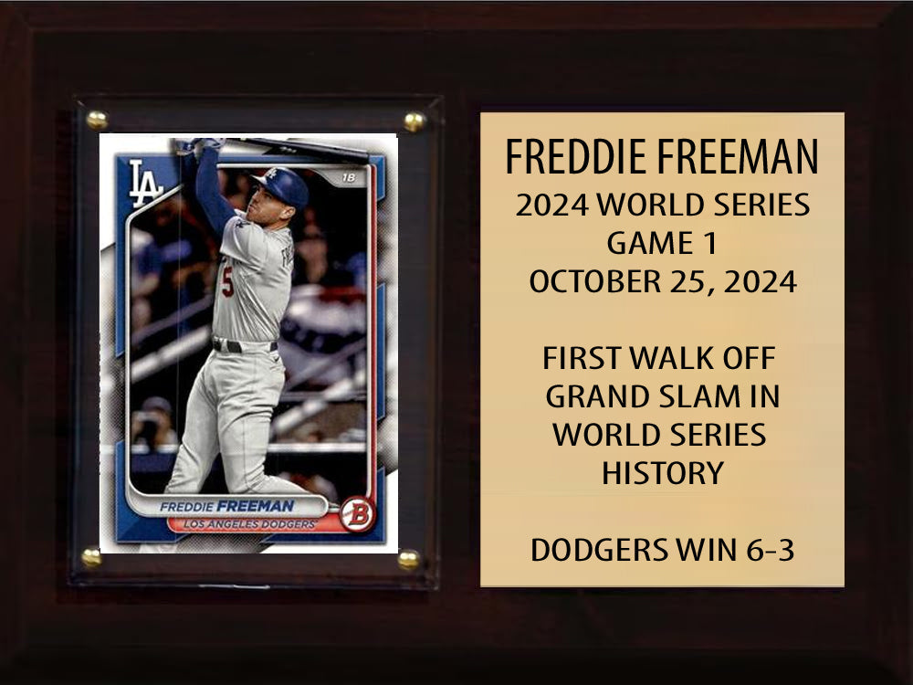 Freddie Freeman Game 1 Grand Slam Dodgers 2024 Bowman Topps 6x8 Baseball Card Plaque