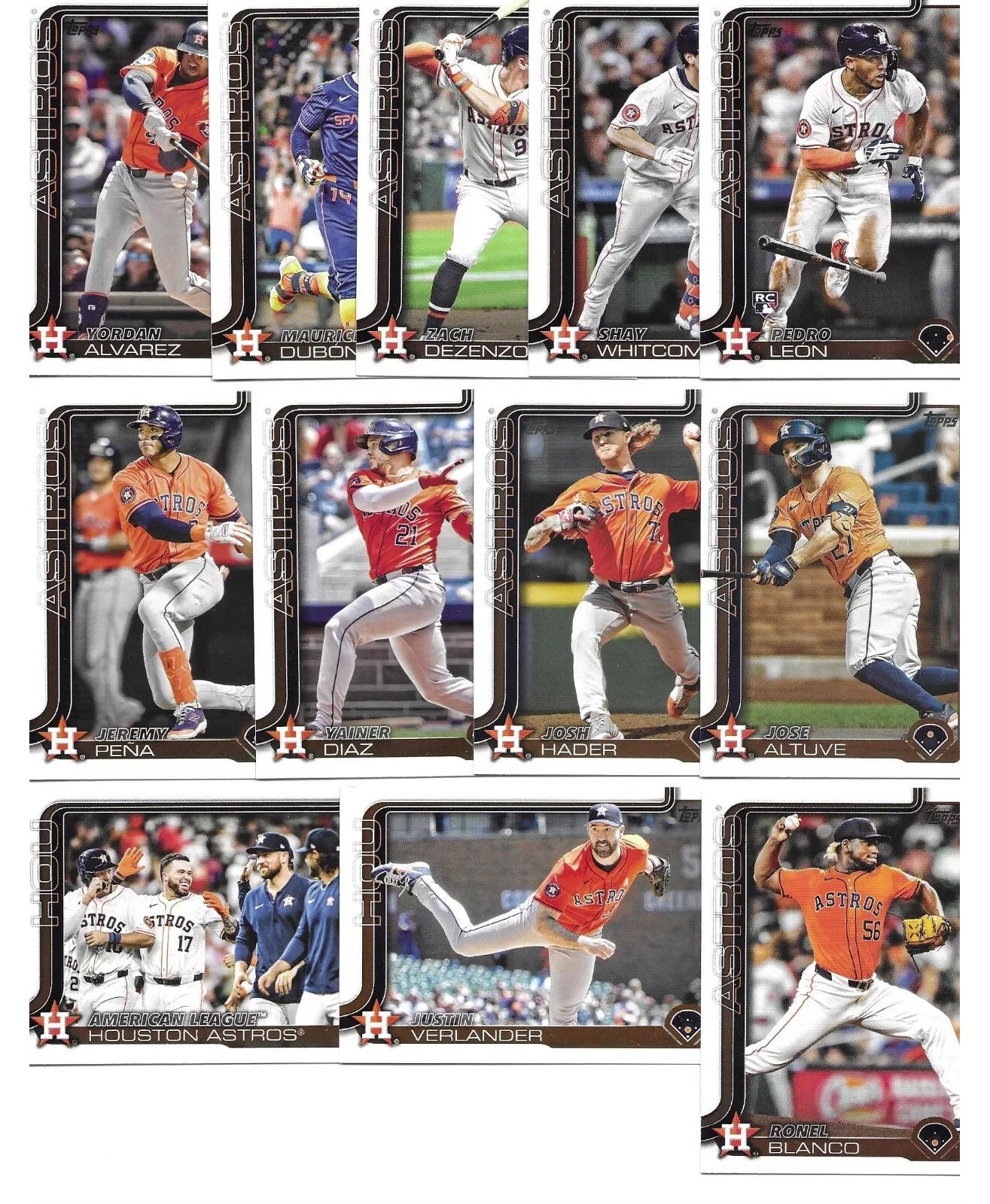 2024 Baseball Team Pack Astros 20 Card Pack Nolan Ryan + 2025 Topps Series 1 Team Set - Yordan Alvarez
