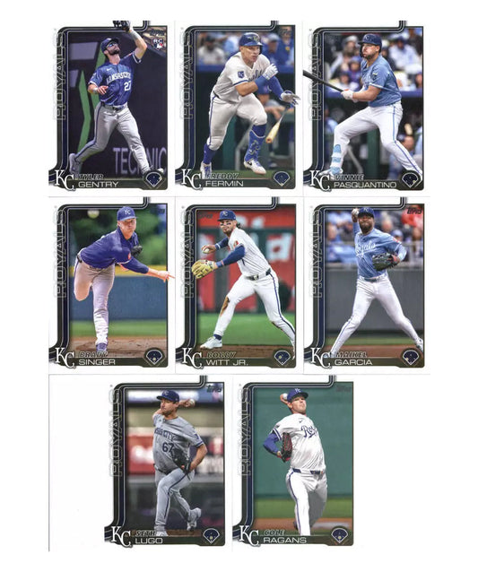 2025 Topps Series 1 Baseball Team Set 8 Cards Kansas City Royals Bobby Witt Jr BWJ