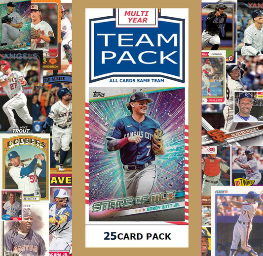 25 Card Multiyear Team Pack Royals Bobby WITT Jr 2024 2023 2025 Topps Stadium Club Archives Chrome Heritage Bowman