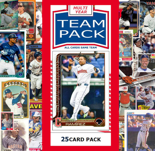 25 Card Multiyear Team Pack Cleveland Guardians Jose Ramirez 2024 2023 2025 Topps Stadium Club Archives Chrome Heritage Bowman