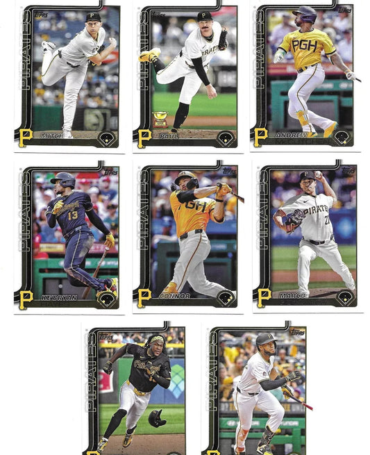 2025 Topps Series 1 Baseball Team Set 8 Cards Pittsburgh Pirates Paul Skenes Trophy Cup