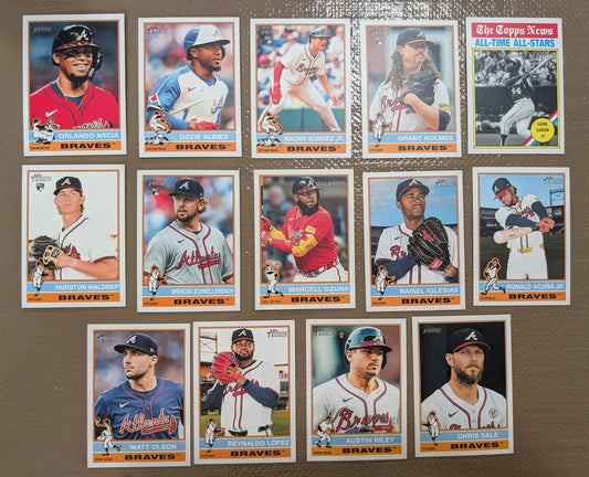 2025 Topps Heritage Baseball Team Set 14 Cards Atlanta Braves Ronald Acuna Jr Olson