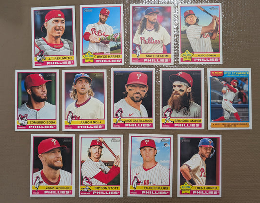 2025 Topps Heritage Baseball Team Set 13Cards Philadelphia Phillies Bryce Harper