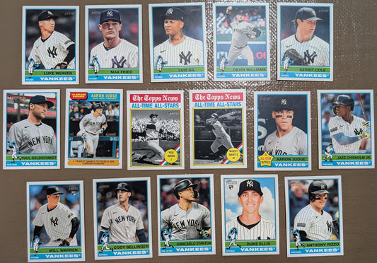 2025 Topps Heritage Baseball Team Set 16 Cards New York Yankees Aaron Judge Jazz Mantle Berra