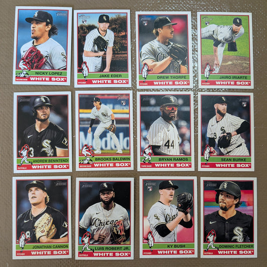 2025 Topps Heritage Baseball Team Set 12 Cards Chicago White Sox Drew Thorpe RC Brooks Baldwin