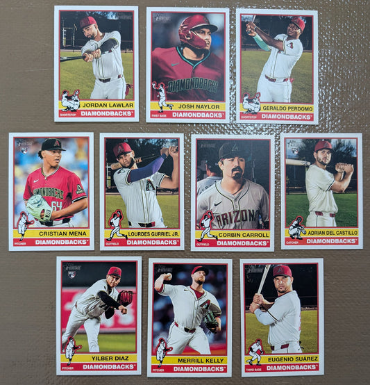 2025 Topps Heritage Baseball Team Set 10 Cards Arizona Diamondbacks Corbin Carroll