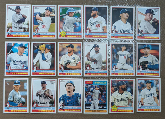 2025 Topps Heritage Baseball Team Set 18 Cards LA Dodgers Shohei Ohtani Sasaki RC