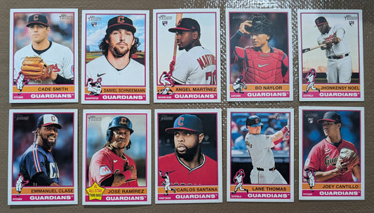 2025 Topps Heritage Baseball Team Set 10 Cards Cleveland Guardians Jose Ramirez Noel RC