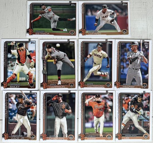 2025 Topps Series 1 Baseball Team Set 10 Cards San Francisco Giants Chapman