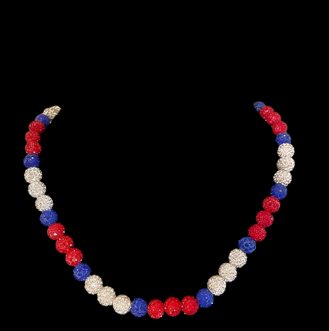 J5 All-Star Collection Baseball Necklace – 17” Bling Elastic Chain | Murica, Frostbite & Inferno Color Combos - Johnny 5 Clothing