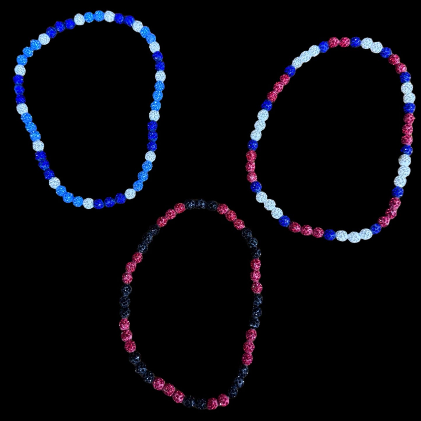 J5 All-Star Collection Baseball Necklace – 17” Bling Elastic Chain | Murica, Frostbite & Inferno Color Combos - Johnny 5 Clothing