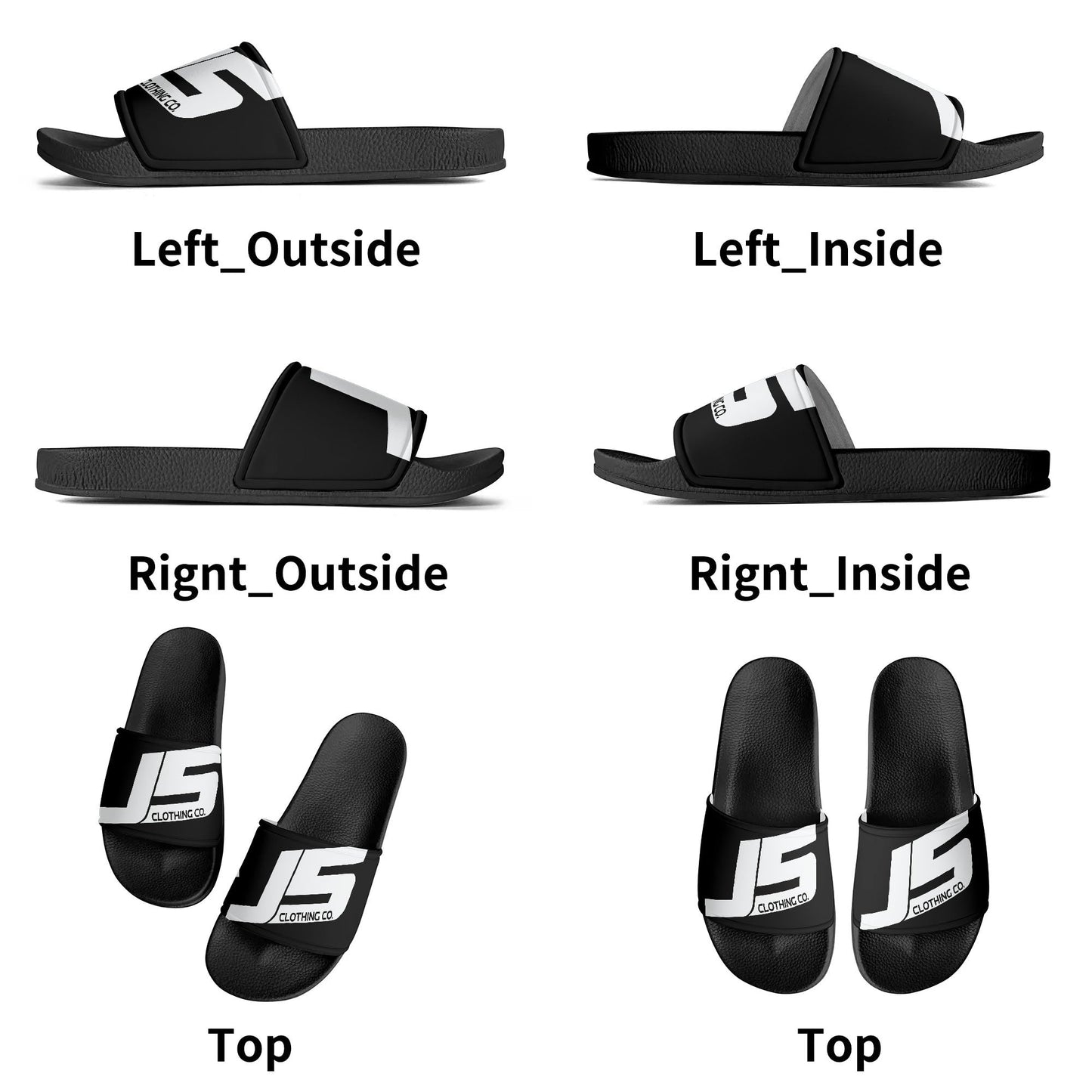 Kids PVC Black and White House Slides Sandals Bathroom Slippers - Johnny 5 Clothing
