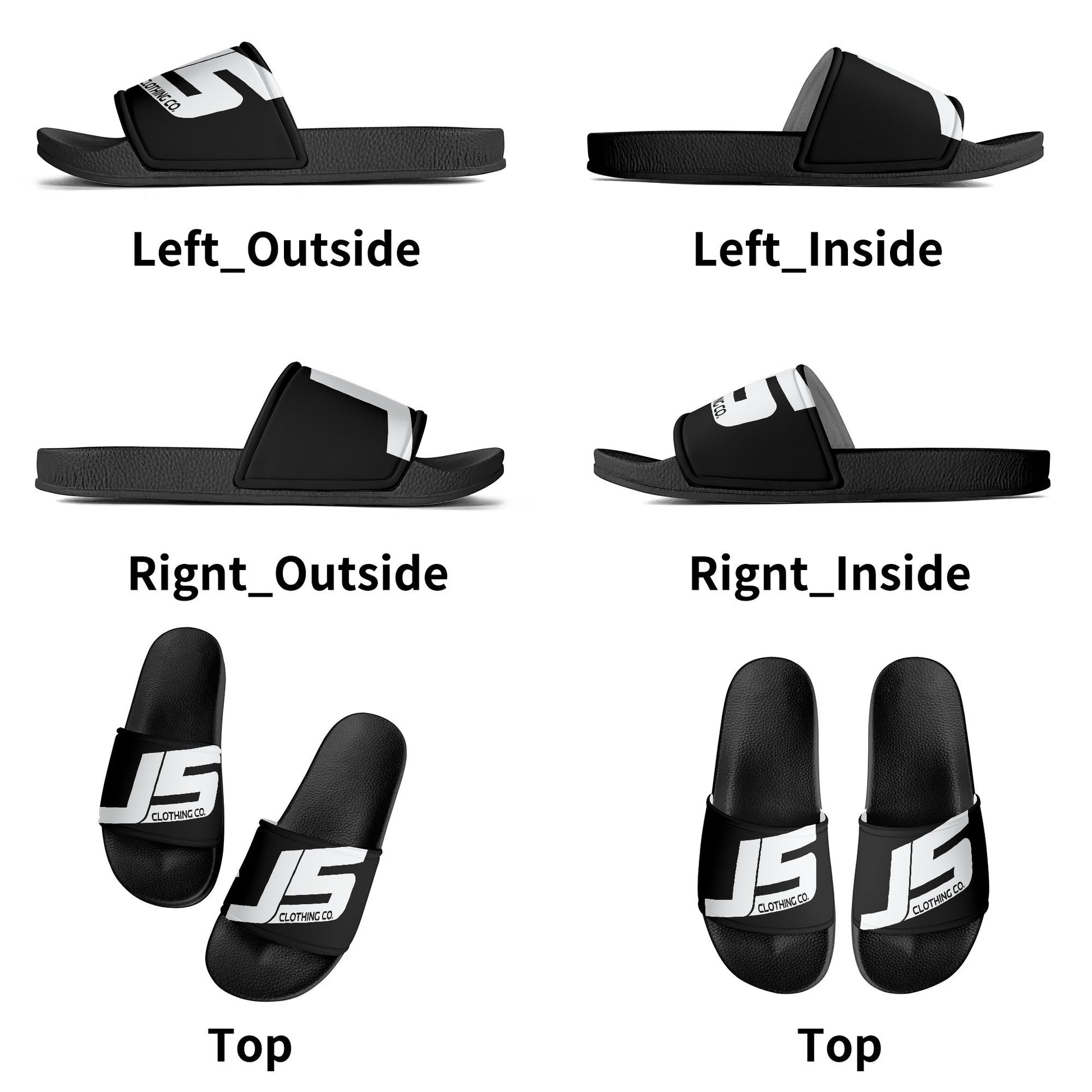 Kids PVC Black and White House Slides Sandals Bathroom Slippers - Johnny 5 Clothing
