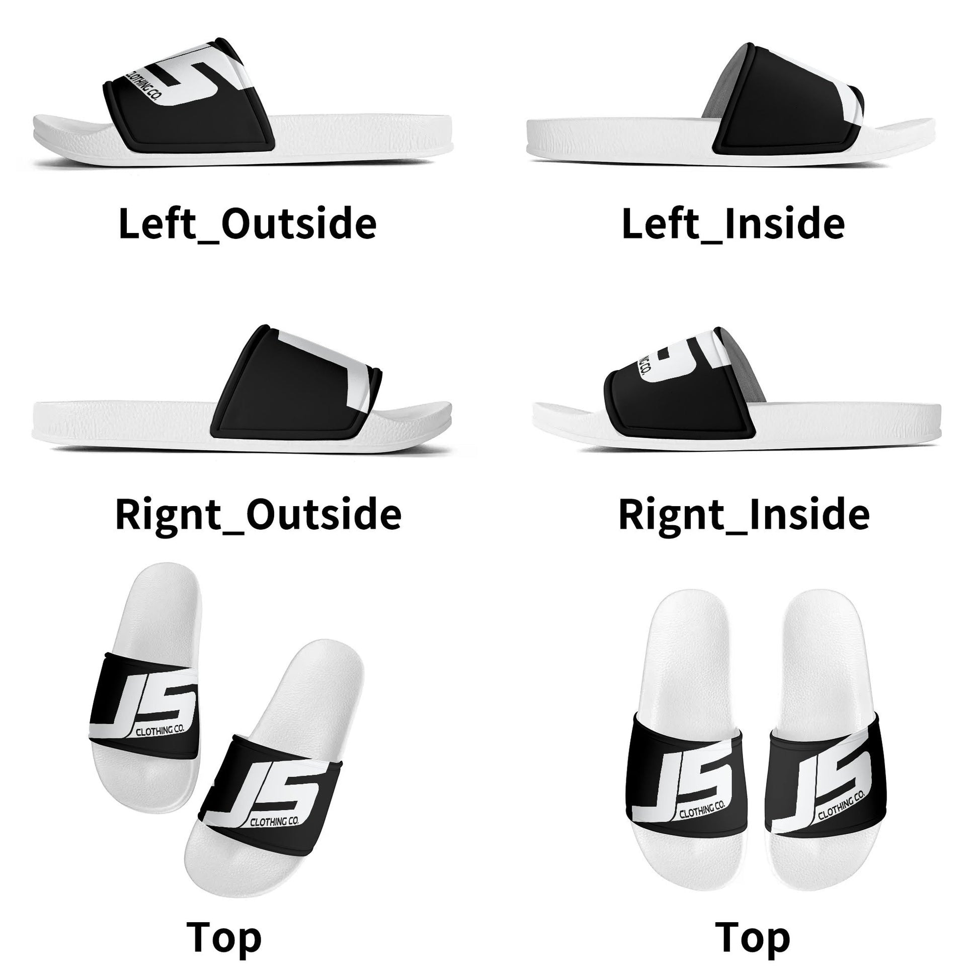 Kids PVC Black and White House Slides Sandals Bathroom Slippers - Johnny 5 Clothing