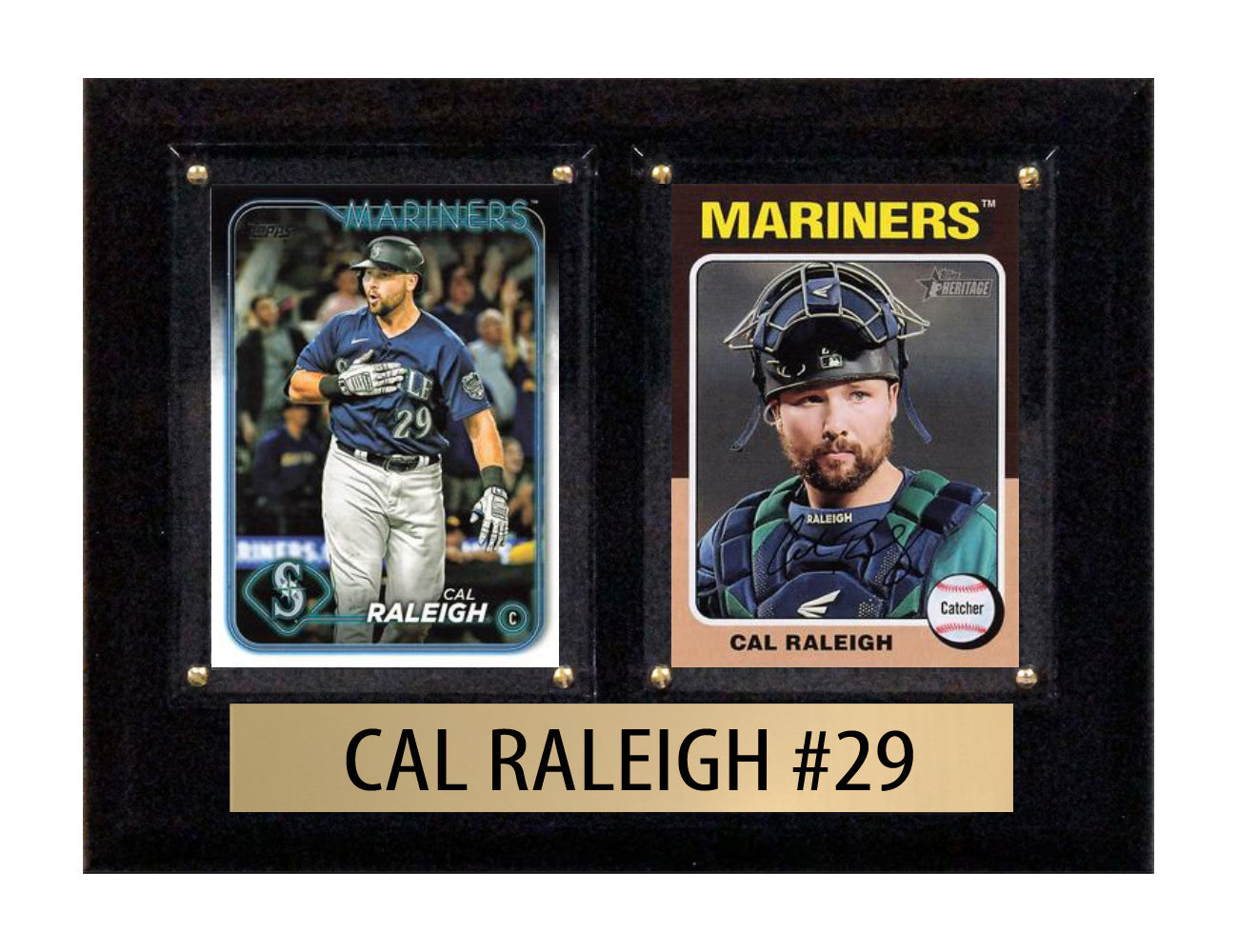 Cal Raleigh 2 Card 2025 2024 Topps Bowman Plaque Seattle mariners