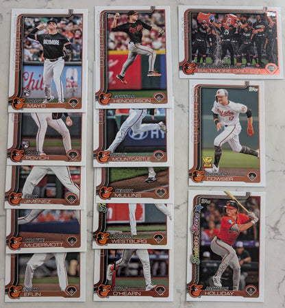 2024 Baseball Team Pack Orioles 20 Card Pack Ripken + 2025 Topps Series 1 Team Set