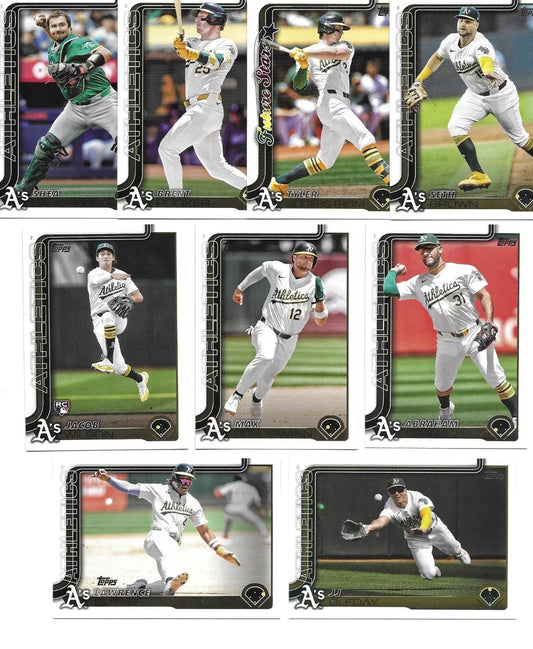 2025 Topps Series 1 Baseball Team Set 9 Cards Oakland Athletics Soderstrom Wilson RC
