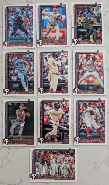 2024 Baseball Team Pack Phillies 20 Card Pack Mike Schmidt + 2025 Topps Series 1 Team Set - Bryce Harper