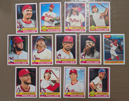 2025 Topps Heritage Baseball Team Set 13Cards Philadelphia Phillies Bryce Harper