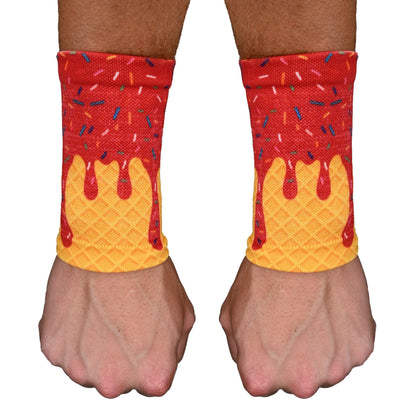 Red Ice Cream Wrist Support Sleeves