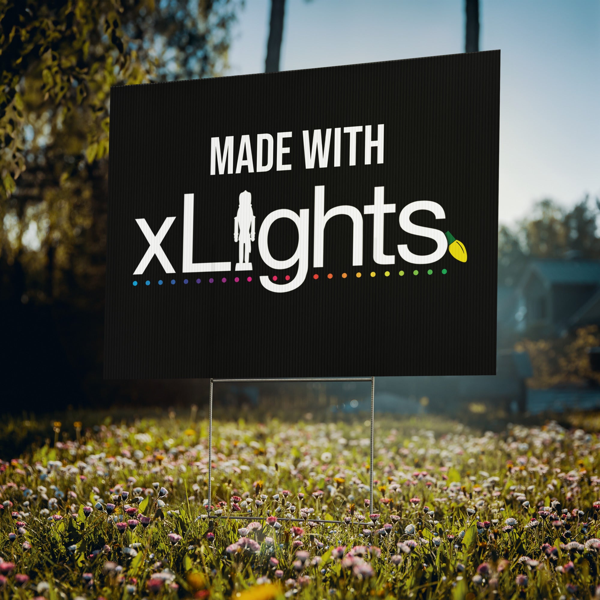 'Made with Xlights' - Yard Sign – Johnny 5 Clothing